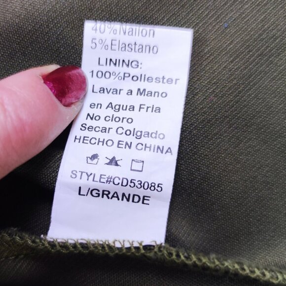 Preppy Olive Green Bodycon Dress - Picture 14 of 14